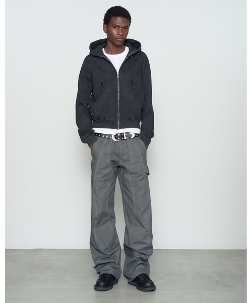 NVRFRGT(ネヴァーフォーゲット)の「CURVED LEG DOUBLE KNEE WORK PANTS(デニムパンツ・メンズ・ブラック/グレー・2/3/1)」の11枚目の写真