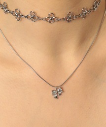 Bilan（ビラン）の「( 金属アレルギー軽減 サージカルステンレス ) リボンビジューネックレス / 【BILAN】 Ribbon Bijou Necklace（ネックレス）」