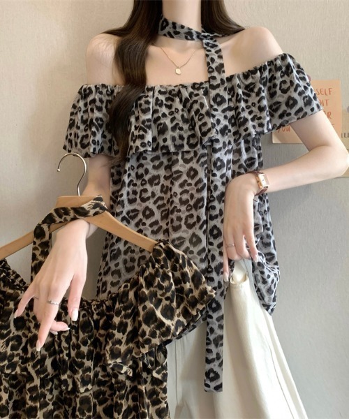 LUCPY(ラクピー)の「レオパード柄オフショルダーフリルブラウス(シャツ/ブラウス・レディース・レオパード/その他・FREE)」の5枚目の写真