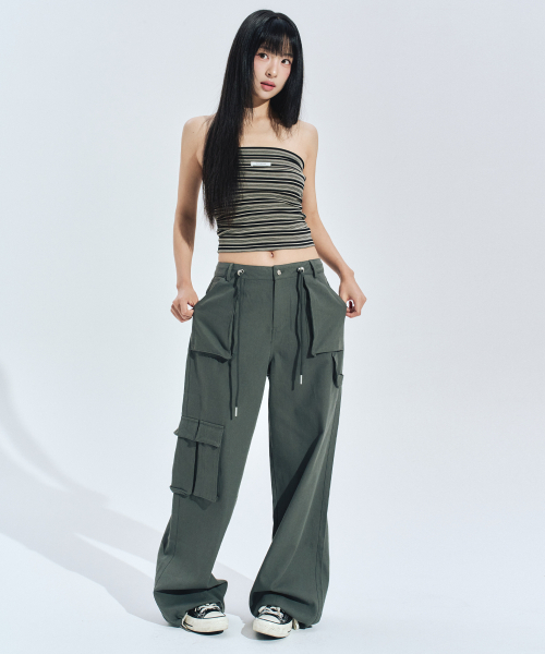 ZEROPLANET（ゼロプラネット）の「[キャップ内蔵] ジョイストライプチューブトップ ブラック（Tシャツ/カットソー・レディース・その他・F）」の3枚目の写真