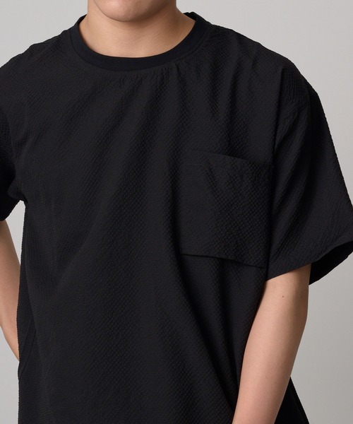 ROOT THREE(ルートスリー)の「【ROOT THREE】ポリリップコンフィポケットTシャツ 056570(Tシャツ/カットソー・メンズ・グレー/ブラック・S/M/L/LL)」の2枚目の写真