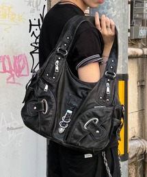 GRANCY フーディースタッズショルダーバッグ ブラック　定価16500円 GRANCY】Hoodie motif Shoulder Bag / フーディモチーフショルダー