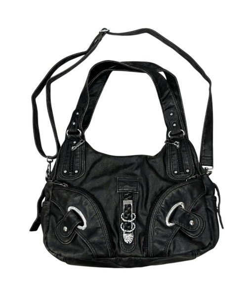 Chikashitsu +(チカシツプラス)の「【Chikashitsu +】vintage like belt zipper bag / 【チカシツプラス】ヴィンテージライクベルトジッパーショルダーバッグ(ショルダーバッグ・メンズ・ブラック・ONE SIZE)」の5枚目の写真
