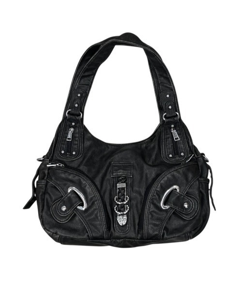 Chikashitsu +(チカシツプラス)の「【Chikashitsu +】vintage like belt zipper bag / 【チカシツプラス】ヴィンテージライクベルトジッパーショルダーバッグ(ショルダーバッグ・メンズ・ブラック・ONE SIZE)」の4枚目の写真