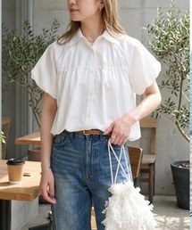 Human 2nd Occasion（ヒューマンセカンドオケージョン）の「ギャザー&シャーリング ハーフスリーブ ブラウス（シャツ/ブラウス）」