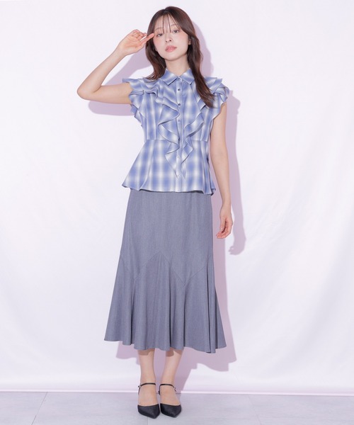JILL by JILL STUART(ジルバイジルスチュアート)の「襟付きラッフルブラウス(シャツ/ブラウス・レディース・レッド系その他/ブラック系その他/ブルー系その他・FREE)」の17枚目の写真
