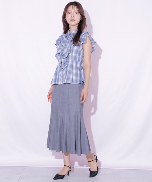 JILL by JILL STUART(ジルバイジルスチュアート)の「襟付きラッフルブラウス(シャツ/ブラウス・レディース・レッド系その他/ブラック系その他/ブルー系その他・FREE)」の18枚目の写真