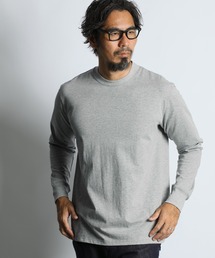 SILKY TOUCH SHIELD NECK L/S TEE：シリコンバイオ加工 シールドネック ロンT / 襟裏汚れ防止 / シルキータッチ / スムース天竺
