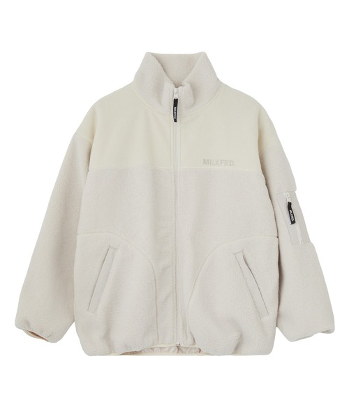 MILKFED.（ミルクフェド）の「BAR LOGO BOA JACKET（ブルゾン・レディース・ブラック/ベージュ/オフホワイト・S/M）」の14枚目の写真