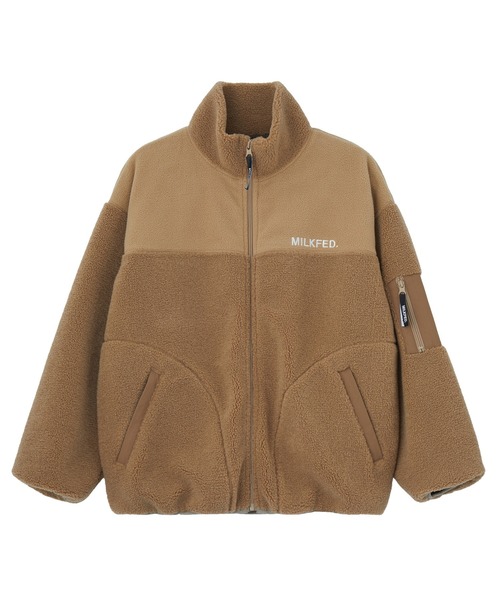 MILKFED.（ミルクフェド）の「BAR LOGO BOA JACKET（ブルゾン・レディース・ブラック/ベージュ/オフホワイト・S/M）」の6枚目の写真