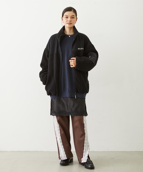MILKFED.（ミルクフェド）の「BAR LOGO BOA JACKET（ブルゾン・レディース・ブラック/ベージュ/オフホワイト・S/M）」の20枚目の写真