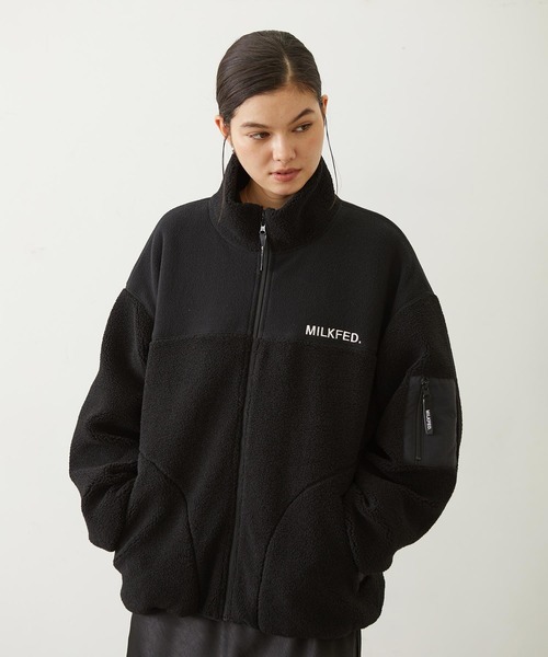 MILKFED.（ミルクフェド）の「BAR LOGO BOA JACKET（ブルゾン・レディース・ブラック/ベージュ/オフホワイト・S/M）」の18枚目の写真