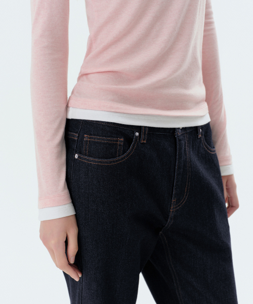 MUSINSA STANDARD WOMAN（ムシンサスタンダードウーマン）の「ウィメンズエッセンシャルストレートデニムパンツ[ディープインディゴ]（デニムパンツ・レディース・その他・24/25/26/27/28/29/30）」の5枚目の写真