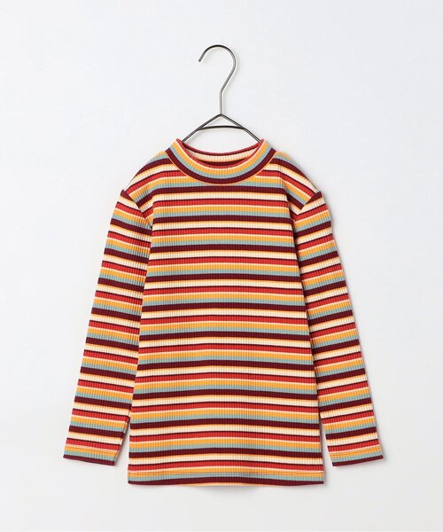 p.premier(ピードットプルミエ)の「イロチ買いしたいボーダーストレッチリブトップス(Tシャツ/カットソー・キッズ・レインボー/その他11/ブルー/ブラウン/グリーン/ブラック/レッド・140/130/80/110/120/100/90)」の6枚目の写真