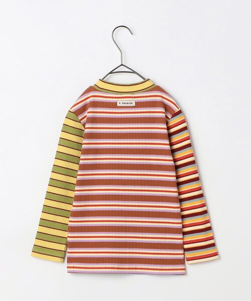 p.premier(ピードットプルミエ)の「イロチ買いしたいボーダーストレッチリブトップス(Tシャツ/カットソー・キッズ・レインボー/その他11/ブルー/ブラウン/グリーン/ブラック/レッド・140/130/80/110/120/100/90)」の13枚目の写真