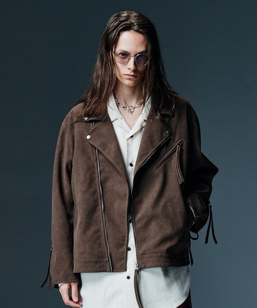 glamb(グラム)の「Loose Riders Jacket / ルーズライダースジャケット(ライダースジャケット・メンズ・ブラック/ブラウン・S/M/L)」の2枚目の写真