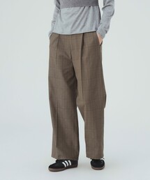 グレンチェック ワイドパンツ