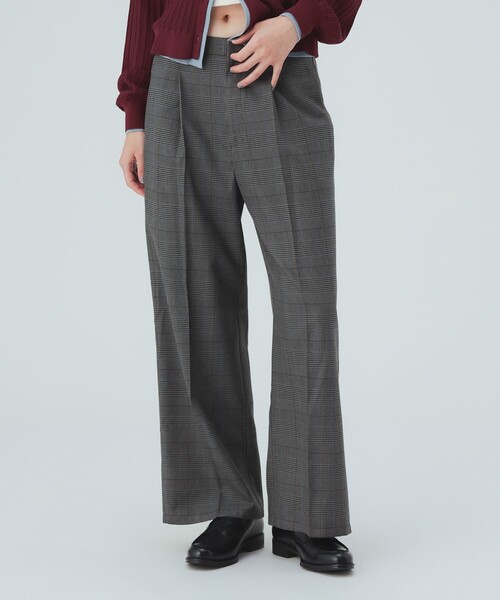 BEAMS HEART(ビームスハート)の「グレンチェック ワイドパンツ(スラックス・レディース・ブラウン/グレー・SMALL/MEDIUM)」の1枚目の写真
