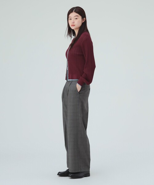BEAMS HEART(ビームスハート)の「グレンチェック ワイドパンツ(スラックス・レディース・ブラウン/グレー・SMALL/MEDIUM)」の5枚目の写真