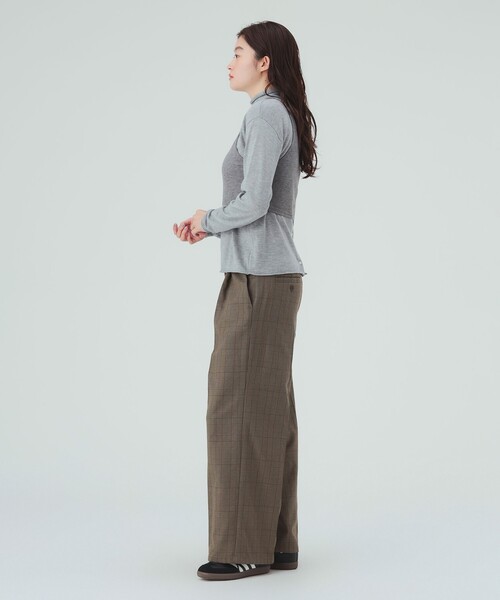 BEAMS HEART(ビームスハート)の「グレンチェック ワイドパンツ(スラックス・レディース・ブラウン/グレー・SMALL/MEDIUM)」の9枚目の写真