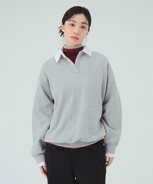 シャツ レイヤード風 スウェット