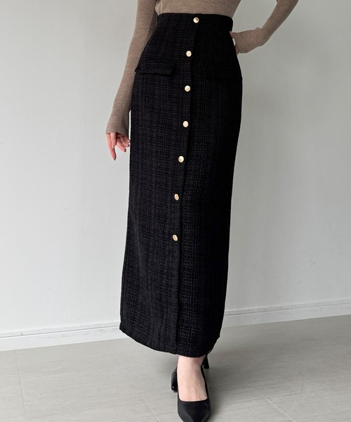 junoah(ジュノア)の「ふわふわツイードIラインスカート(スカート・レディース・グレー/アイボリー/ブラック・SMALL/MEDIUM/LARGE)」の13枚目の写真