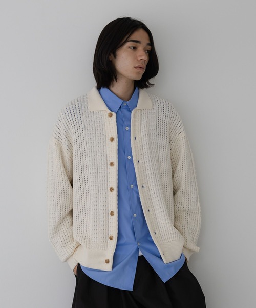 LOWRYS FARM(ローリーズファーム)の「【LFM(U)】クロシェアミニットポロカーディガン 1069264(Tシャツ/カットソー・メンズ・ブラウン/アイボリー/ネイビー/レッド・MEDIUM/LARGE)」の1枚目の写真