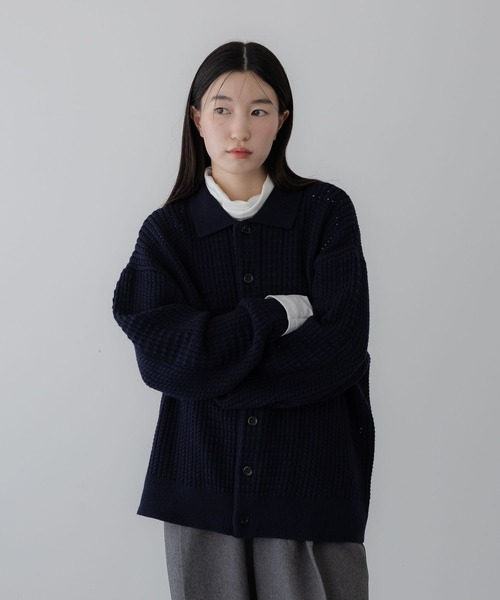 LOWRYS FARM(ローリーズファーム)の「【LFM(U)】クロシェアミニットポロカーディガン 1069264(Tシャツ/カットソー・メンズ・ブラウン/アイボリー/ネイビー/レッド・MEDIUM/LARGE)」の14枚目の写真