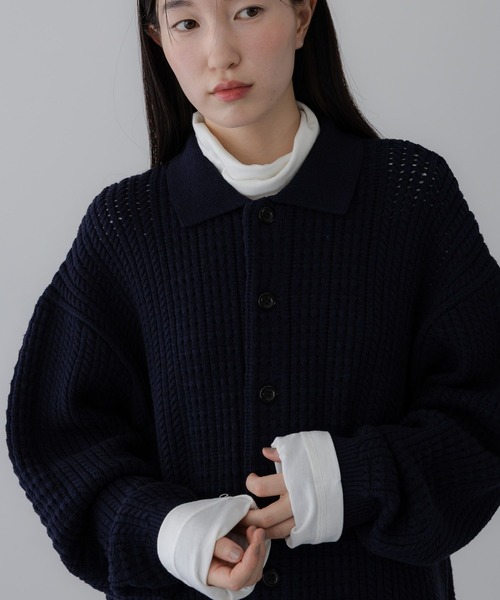 LOWRYS FARM(ローリーズファーム)の「【LFM(U)】クロシェアミニットポロカーディガン 1069264(Tシャツ/カットソー・メンズ・ブラウン/アイボリー/ネイビー/レッド・MEDIUM/LARGE)」の15枚目の写真