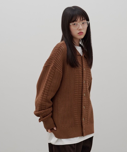 LOWRYS FARM(ローリーズファーム)の「【LFM(U)】クロシェアミニットポロカーディガン 1069264(Tシャツ/カットソー・メンズ・ブラウン/アイボリー/ネイビー/レッド・MEDIUM/LARGE)」の7枚目の写真