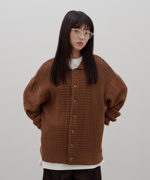 LOWRYS FARM(ローリーズファーム)の「【LFM(U)】クロシェアミニットポロカーディガン 1069264(Tシャツ/カットソー・メンズ・ブラウン/アイボリー/ネイビー/レッド・MEDIUM/LARGE)」の8枚目の写真