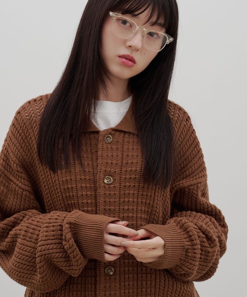LOWRYS FARM(ローリーズファーム)の「【LFM(U)】クロシェアミニットポロカーディガン 1069264(Tシャツ/カットソー・メンズ・ブラウン/アイボリー/ネイビー/レッド・MEDIUM/LARGE)」の9枚目の写真