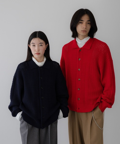 LOWRYS FARM(ローリーズファーム)の「【LFM(U)】クロシェアミニットポロカーディガン 1069264(Tシャツ/カットソー・メンズ・ブラウン/アイボリー/ネイビー/レッド・MEDIUM/LARGE)」の11枚目の写真