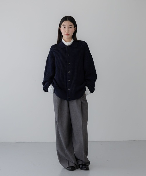 LOWRYS FARM(ローリーズファーム)の「【LFM(U)】クロシェアミニットポロカーディガン 1069264(Tシャツ/カットソー・メンズ・ブラウン/アイボリー/ネイビー/レッド・MEDIUM/LARGE)」の12枚目の写真