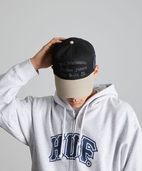 HUF（ハフ）の「OLYMPIA 6 PANEL HAT（キャップ・メンズ・ブラック/カモフラージュ・O/S）」の12枚目の写真