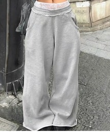ampm | スウェットパンツ ワイドパンツ レイヤード ルーズパンツイージーパンツ(スウェットパンツ)