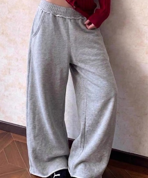 ampm(エーエムピーエム)の「スウェットパンツ ワイドパンツ レイヤード ルーズパンツイージーパンツ(スウェットパンツ・レディース・グレー・FREE)」の14枚目の写真