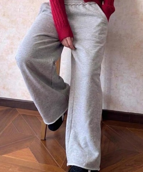 ampm(エーエムピーエム)の「スウェットパンツ ワイドパンツ レイヤード ルーズパンツイージーパンツ(スウェットパンツ・レディース・グレー・FREE)」の15枚目の写真