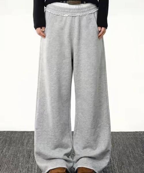 ampm(エーエムピーエム)の「スウェットパンツ ワイドパンツ レイヤード ルーズパンツイージーパンツ(スウェットパンツ・レディース・グレー・FREE)」の17枚目の写真
