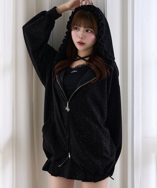 Belle Charme(ベルシャルム)の「【Belle Charme】Sparkle Pleats Skirt(スカート・レディース・ブラック/チャコールグレー/ピンク・FREE)」の2枚目の写真