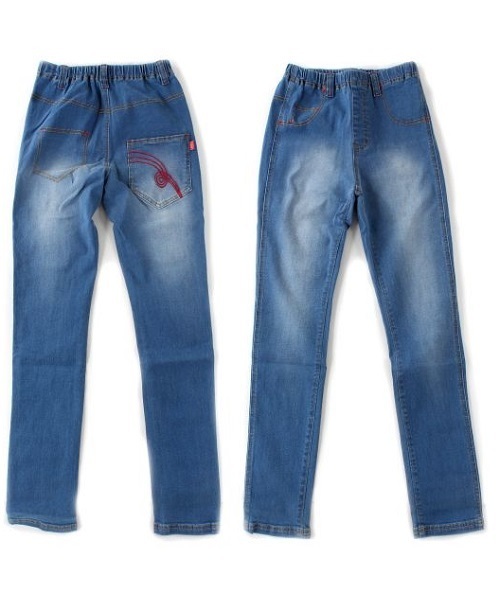 BOOFOOWOO(ブーフーウー)の「スリムストレートパンツ(デニムパンツ・キッズ・インディゴブルー・150/140)」の1枚目の写真