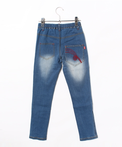 BOOFOOWOO(ブーフーウー)の「スリムストレートパンツ(デニムパンツ・キッズ・インディゴブルー・150/140)」の5枚目の写真