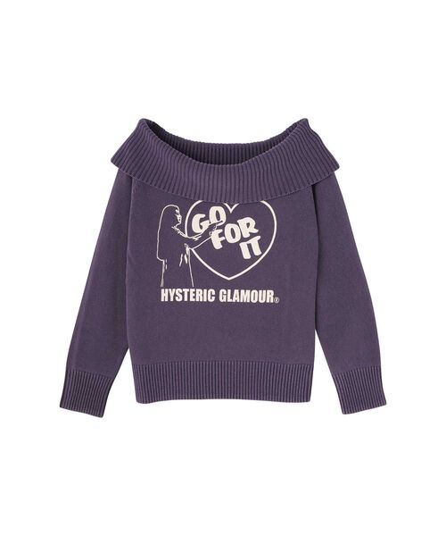 HYSTERIC GLAMOUR(ヒステリックグラマー)の「GO FOR IT セーター(ニット/セーター・レディース・ダークインディゴブルー/パープル/ブラック・FREE)」の3枚目の写真