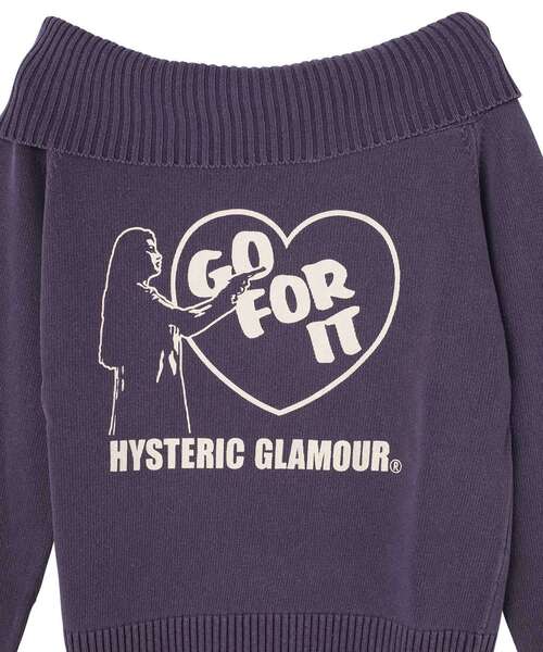 HYSTERIC GLAMOUR(ヒステリックグラマー)の「GO FOR IT セーター(ニット/セーター・レディース・ダークインディゴブルー/パープル/ブラック・FREE)」の7枚目の写真