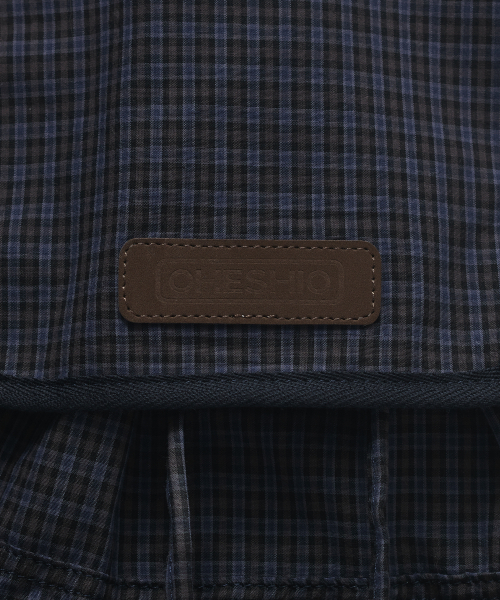 OHESHIO(オヘシオ)の「CONTRAST BACKPACK, NAVY CHECK(バックパック/リュック・レディース・その他・FREE)」の4枚目の写真