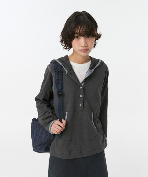 OHESHIO(オヘシオ)の「CONTRAST BACKPACK, NAVY CHECK(バックパック/リュック・レディース・その他・FREE)」の10枚目の写真