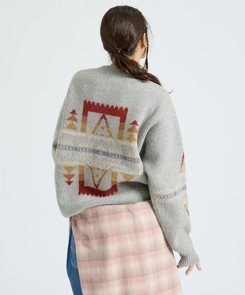 PENDLETON(ペンドルトン)の「【PENDLETON/ペンドルトン】HARDING / Shetland Wool Cardigan / シェットランドウールクルーネックニット(ニット/セーター・メンズ・ライトブラウン/ブラック/グレー・M/L)」の2枚目の写真