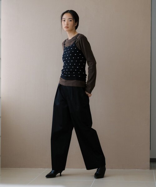 SHENERY(シーナリー)の「【LUALY】タックチノパンツ(チノパンツ・レディース・ブラック/ベージュ・38/36)」の5枚目の写真