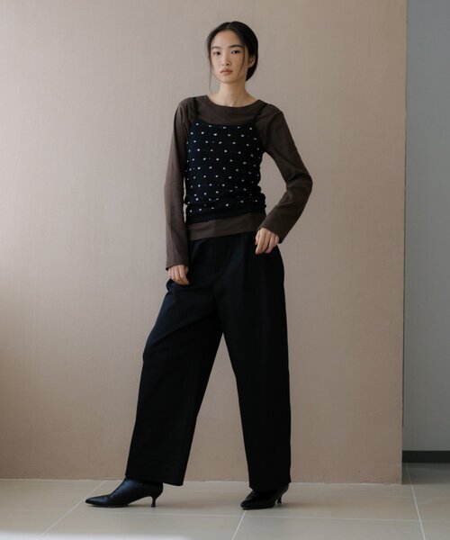 SHENERY(シーナリー)の「【LUALY】タックチノパンツ(チノパンツ・レディース・ブラック/ベージュ・38/36)」の6枚目の写真