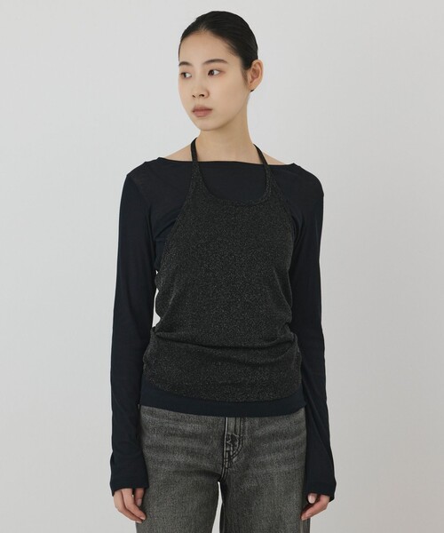 Diagram（ダイアグラム）の「シアーレイヤードカットトップ（Tシャツ/カットソー・レディース・キナリ/ブラック・36）」の2枚目の写真
